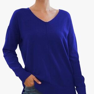 Women's V-Neck Blue Sweater